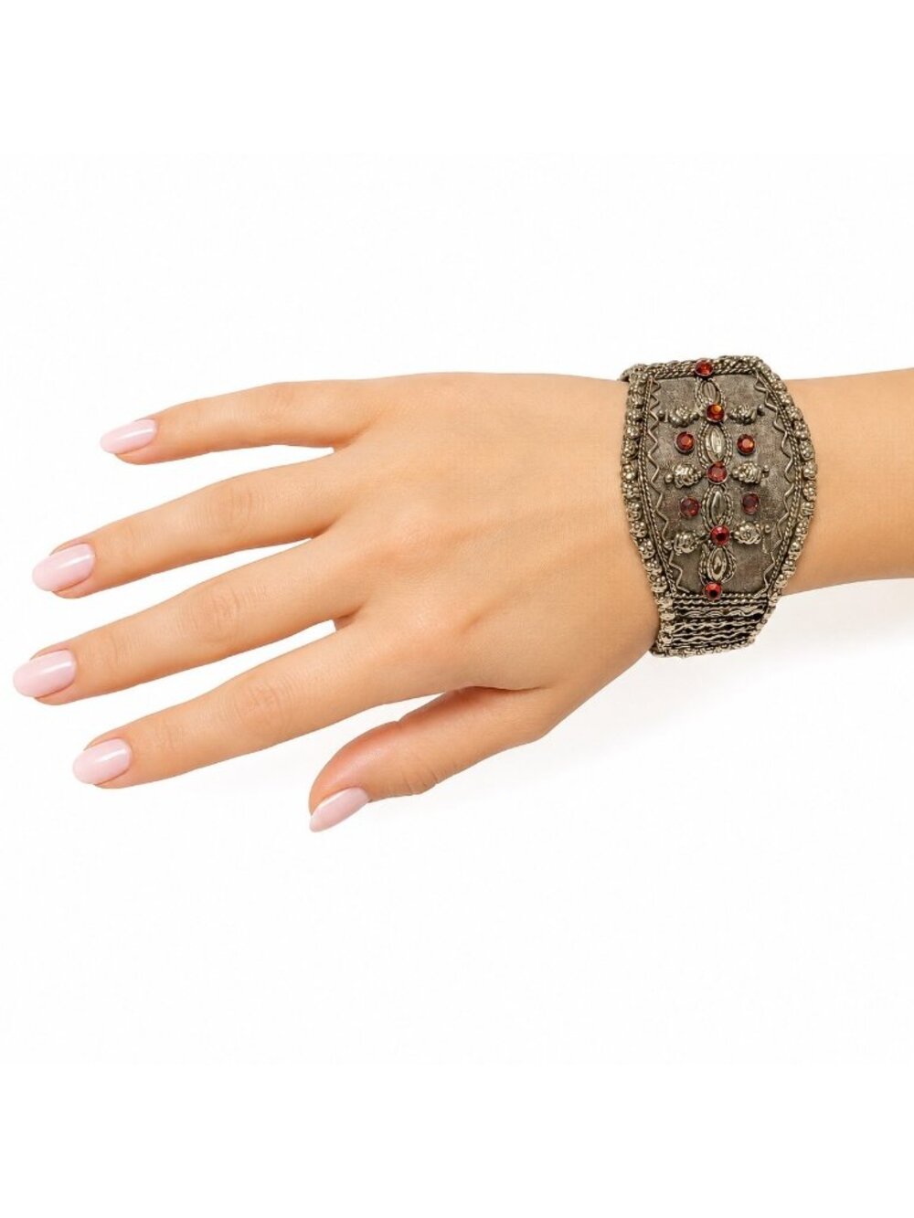 Ethnic Brass Bracelet S Filigree Cuff Hinged Tribal Bollywood Renaissance VTG